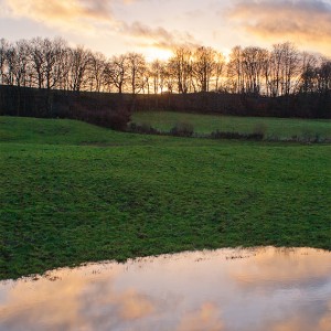 Couché de soleil et réflection